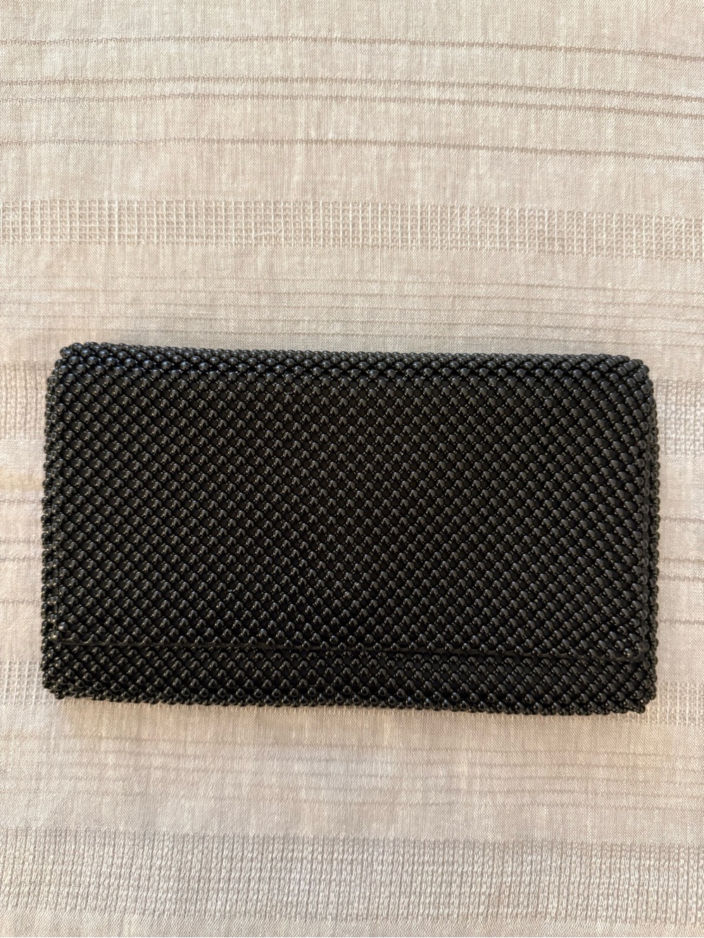 INC International Concepts Black Beaded Woven Clutch Wallet